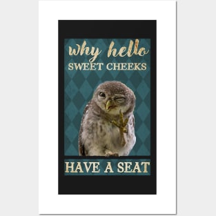 Owl Sweet cheeks have a seat Posters and Art